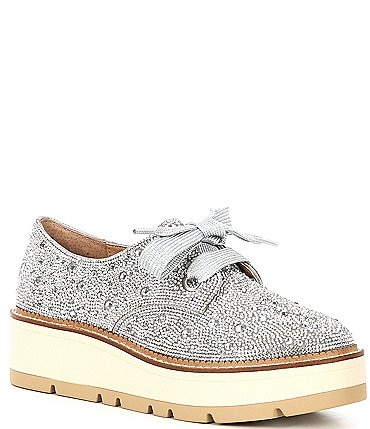 Image of GB Re-Vival Rhinestone Embellished Lace-Up Platform Oxfords