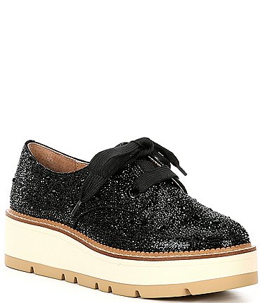 Image of GB Re-Vival Rhinestone Embellished Lace-Up Platform Oxfords