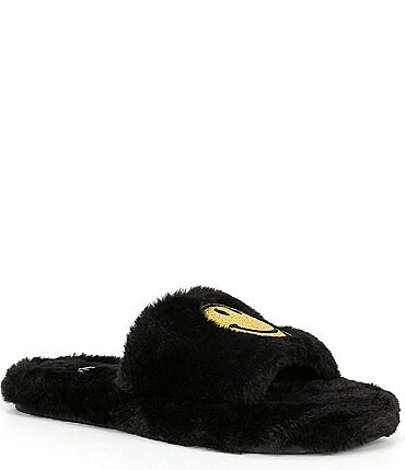 Image of GB Stay-Inn Smiley Faux Fur Slippers