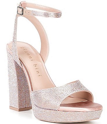 Image of Gianni Bini Andreya Rhinestone Embellished Platform Dress Sandals