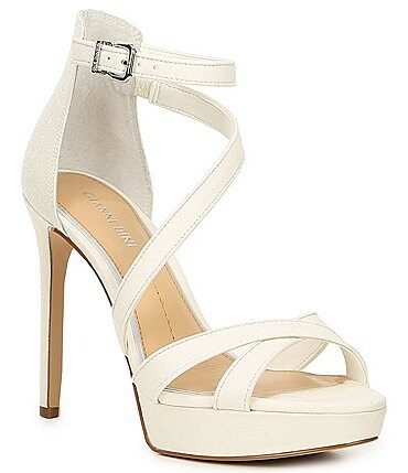 Image of Gianni Bini Bridal Collection Corielle Glitter Ankle Strap Strappy Platform Sandals