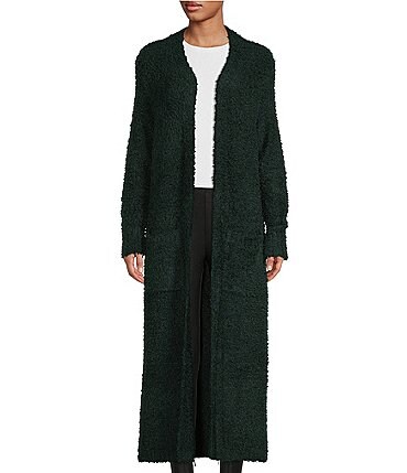 Image of Gianni Bini Leanna Boucle Long Sleeve Patch Pocket Oversize Open Front Cardigan