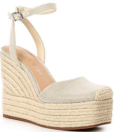 Image of Gianni Bini Scottie Raffia Jute Platform Espadrille Wedges