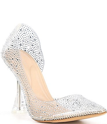 Image of Gianni Bini Valera Rhinestone Clear Pointed Toe D'Orsay Pumps