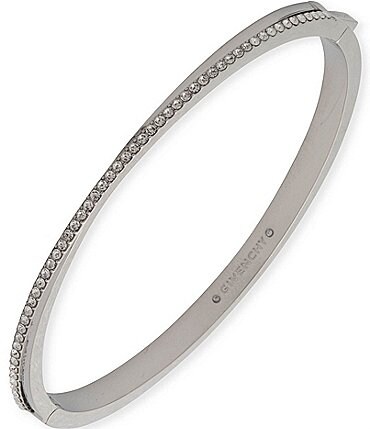 Image of Givenchy Crystal Pave Twist Bangle Bracelet