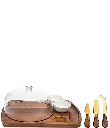 Image of Godinger 7-Piece Acacia Cheeseboard with Knives
