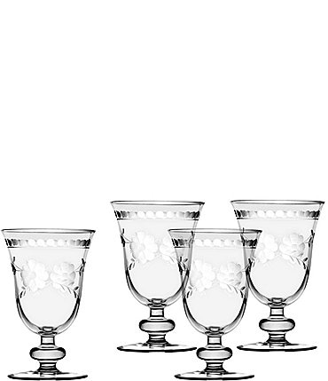 Image of Godinger Belle Fleur Goblet Glasses, Set of 4, 9 oz.