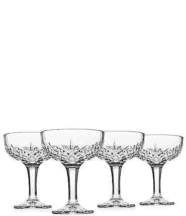 Image of Godinger Dublin Champagne Coupe Crystal Glass, Set of 4