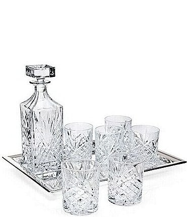 Image of Godinger Dublin Diamond-Cut Crystal 8-Piece Whiskey Set