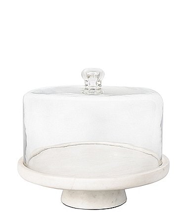 Image of Godinger Footed Marble Domed Cake Plate