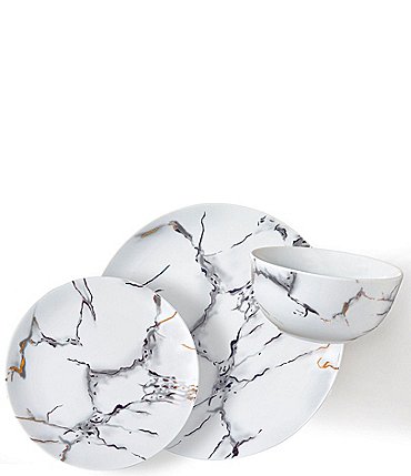 Image of Godinger Rayo Marble Dinnerware Set, Service for 6