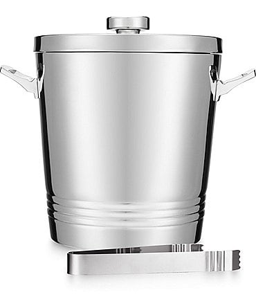 Image of Godinger Stainless Double Walled Ice Bucket with Tongs