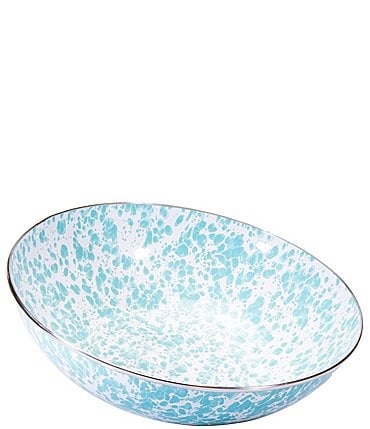 Image of Golden Rabbit Enamelware Sea Glass Swirl Catering Bowl