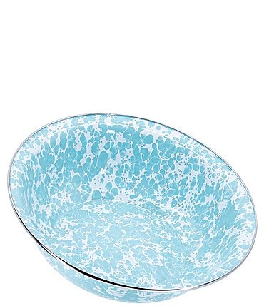 Image of Golden Rabbit Enamelware Sea Glass Swirl Serving Bowl