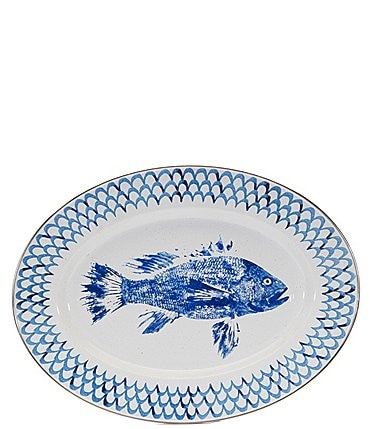 Image of Golden Rabbit Enamelware Fish Camp Oval Platter