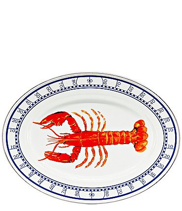 Image of Golden Rabbit Enamelware Lobster Oval Platter