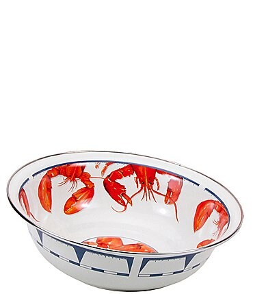 Image of Golden Rabbit Enamelware Lobster Serving Bowl