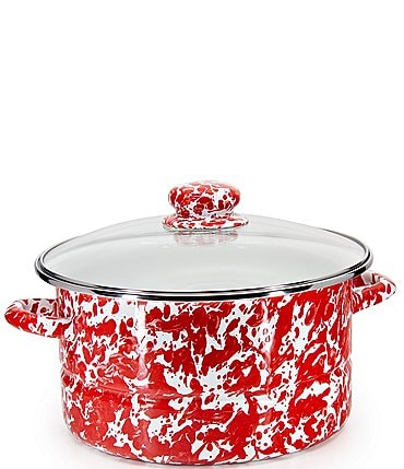 Image of Golden Rabbit Red Swirl 6-Quart Stock Pot