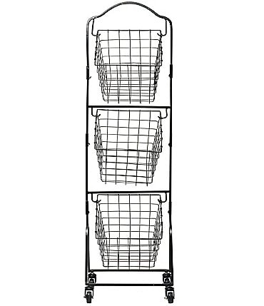 Image of Gourmet Basics by Mikasa  Rio 3-Tier Metal Market Basket with Wheels