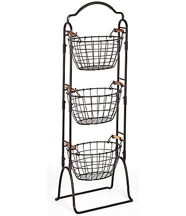 Image of Gourmet Basics by Mikasa Harbor 3-Tier Wire Market Basket