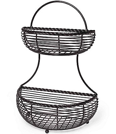 Image of Gourmet Basics by Mikasa Rope 2 Tier Countertop Flatback Basket