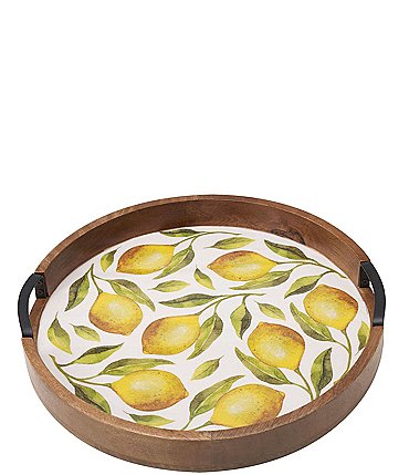 Image of Gourmet Basics by Mikasa Round Lemons Lazy Susan Serving Tray