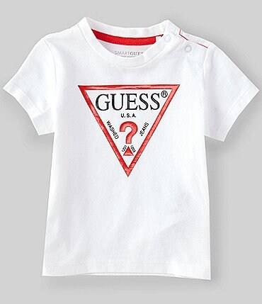 Image of Guess Baby Boys Newborn-24 Months Short Sleeve Core Logo T-Shirt