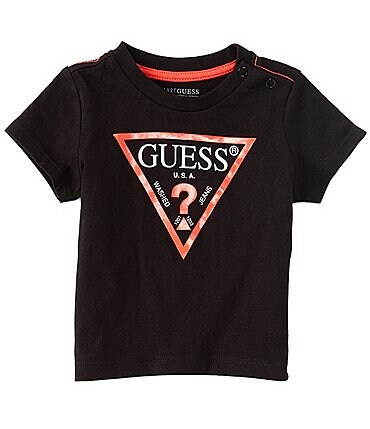 Image of Guess Baby Boys Newborn-24 Months Short Sleeve Core Logo T-Shirt