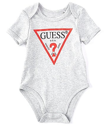 Image of Guess Baby Newborn-24 Months Short-Sleeve Logo Bodysuit