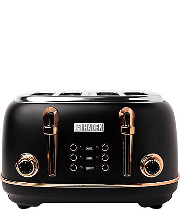 Image of Haden Heritage 4-Slice  Wide Slot Toaster - Black & Copper