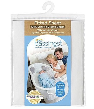 Image of HALO Organic Cotton Fitted Sheet for BassiNest