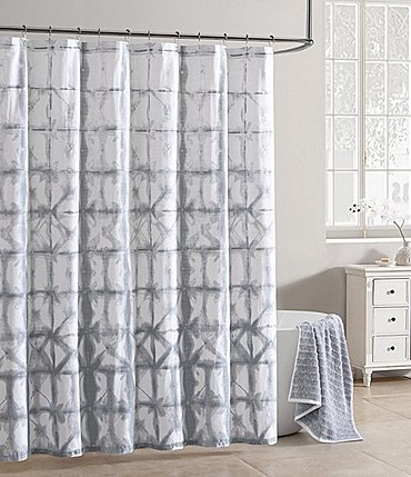 Image of Halston Chromax Shibori Pattern Shower Curtain