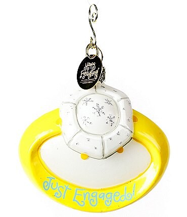 Image of Happy Everything! by Laura Johnson "Just Engaged" Ring Hand-Blown Glass Ornament