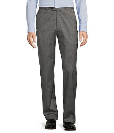 Image of Hart Schaffner Marx Chicago Classic Fit Flat Front Solid Pattern Dress Pants