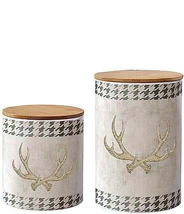 Image of HiEnd Accents 2-Piece Antler Design Canister Set