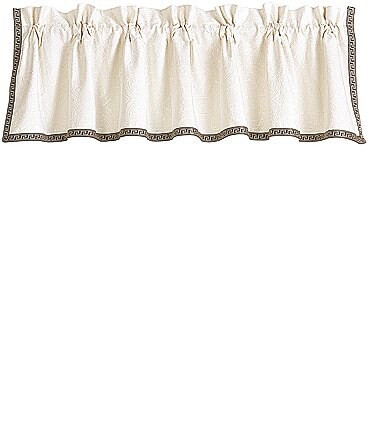 Image of HiEnd Accents Augusta Greek Key-Trimmed Matelasse Valance
