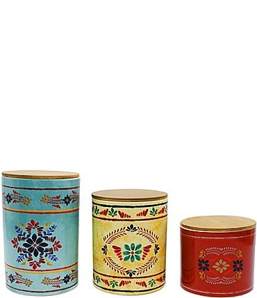 Image of HiEnd Accents Bonita Floral Canister 3-Piece Set