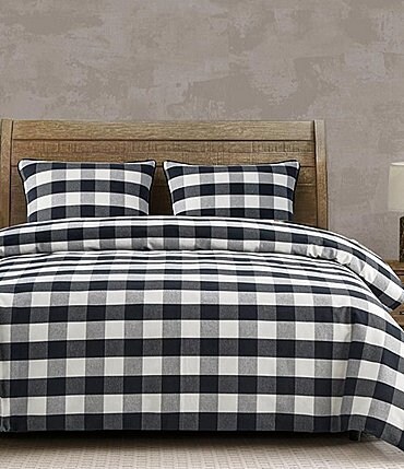 Image of HiEnd Accents Camille Black Buffalo Check Duvet Cover Mini Set