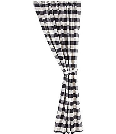 Image of HiEnd Accents Camille Oversized Buffalo Check Pattern Curtain Pair