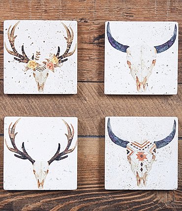 Image of HiEnd Accents Desert Skull Coasters, Set of 4