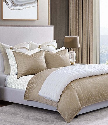 Image of HiEnd Accents Honeycomb Jacquard Shimmering Duvet Cover Mini Set