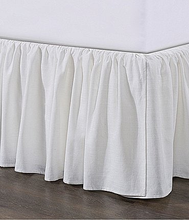 Image of HiEnd Accents Lily Collection Washed Linen Gathered Bed Skirt