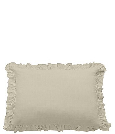 Image of HiEnd Accents Lily Washed Linen Ruffle Pillow Sham