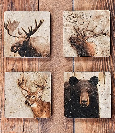 Image of HiEnd Accents Lodge Animal Coasters, Set of 4