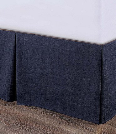 Image of HiEnd Accents Nubby Blue Collection Camden Bed Skirt