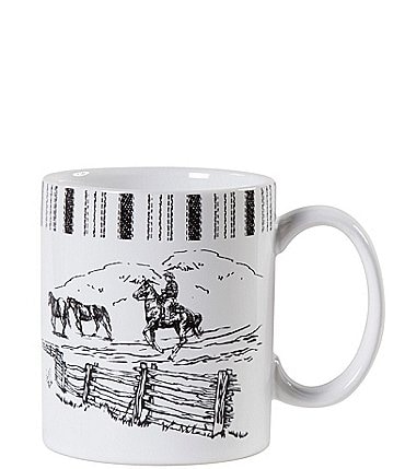 Image of Paseo Road by HiEnd Accents Ranch Life Collection Ceramic Horse Mugs, Set of 4