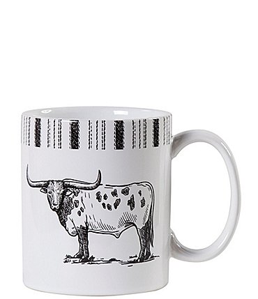 Image of Paseo Road by HiEnd Accents Ranch Life Collection Ceramic Texas Longhorn Mugs, Set of 4