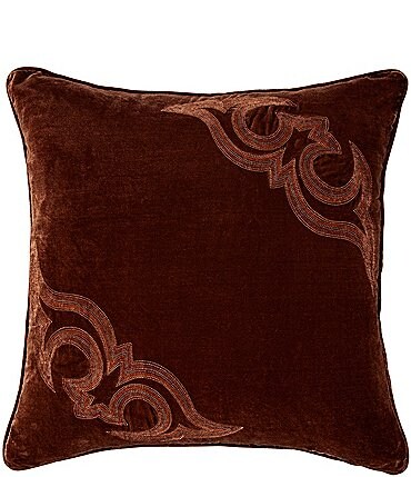 Image of HiEnd Accents Stella Collection Boot Stitch Faux Silk Velvet Square Pillow