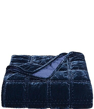 Image of HiEnd Accents Stella Collection Faux Silk Velvet Double Box Stitched Throw Blanket