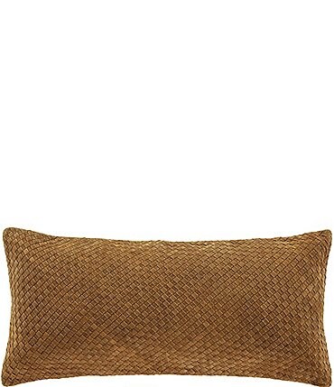 Image of HiEnd Accents Suede Basketweave Long Lumbar Pillow